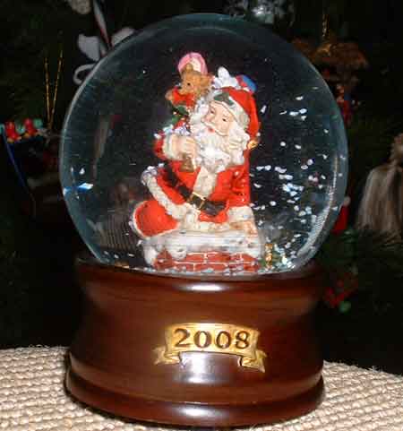 This snow globe was on Richard's desk in his apartment.